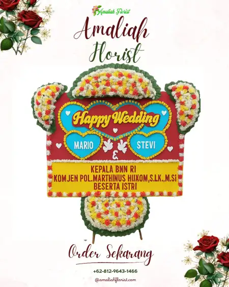 Papan Bunga Pernikahan Geger